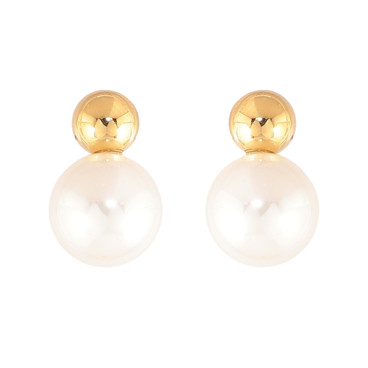 Сережки Нержавіюча сталь пусети "Кульки з перлинами" фото №10