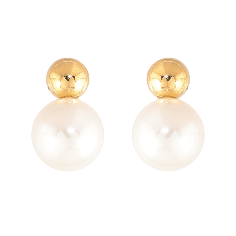 Сережки Нержавіюча сталь пусети "Кульки з перлинами" фото №1 Сережки Нержавіюча сталь пусети "Кульки з перлинами" фото №1