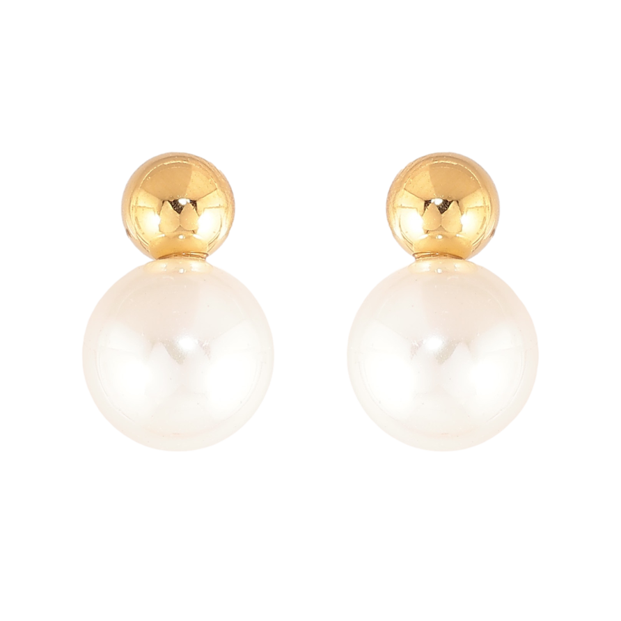 Сережки Нержавіюча сталь пусети "Кульки з перлинами" фото №1