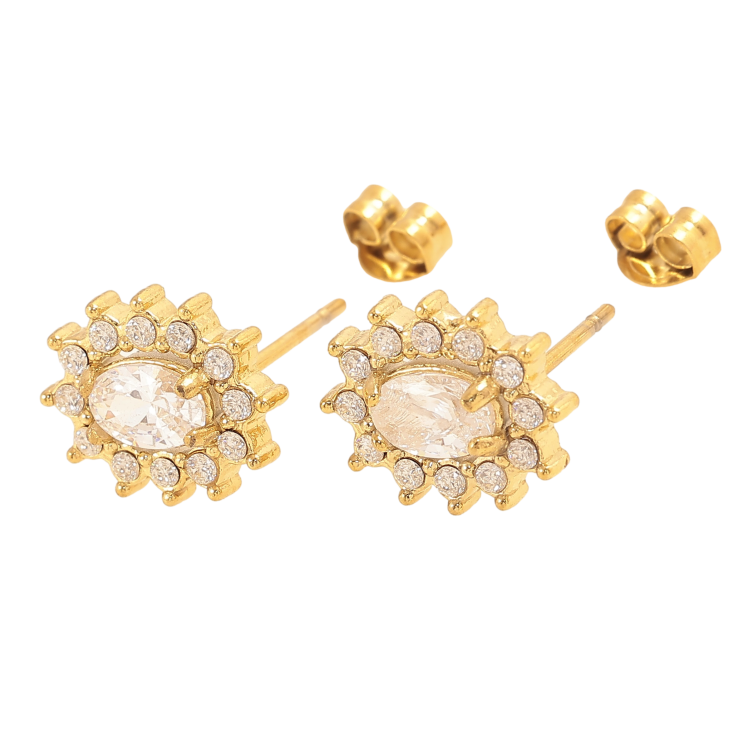 Сережки Нержавіюча сталь пусети "Кристальні квіточки" фото №12 Сережки Нержавіюча сталь пусети "Кристальні квіточки" фото №12