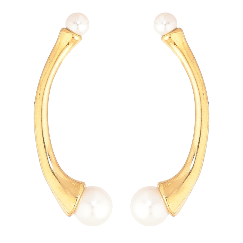 Сережки Нержавіюча сталь пусети "Візерунок з перлинами" фото №1 Сережки Нержавіюча сталь пусети "Візерунок з перлинами" фото №1