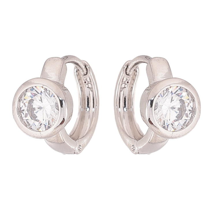 Серьги Xuping M&L цвет Родий колечки "Кристаллы" фото №10 Серьги Xuping M&L цвет Родий колечки "Кристаллы" фото №10