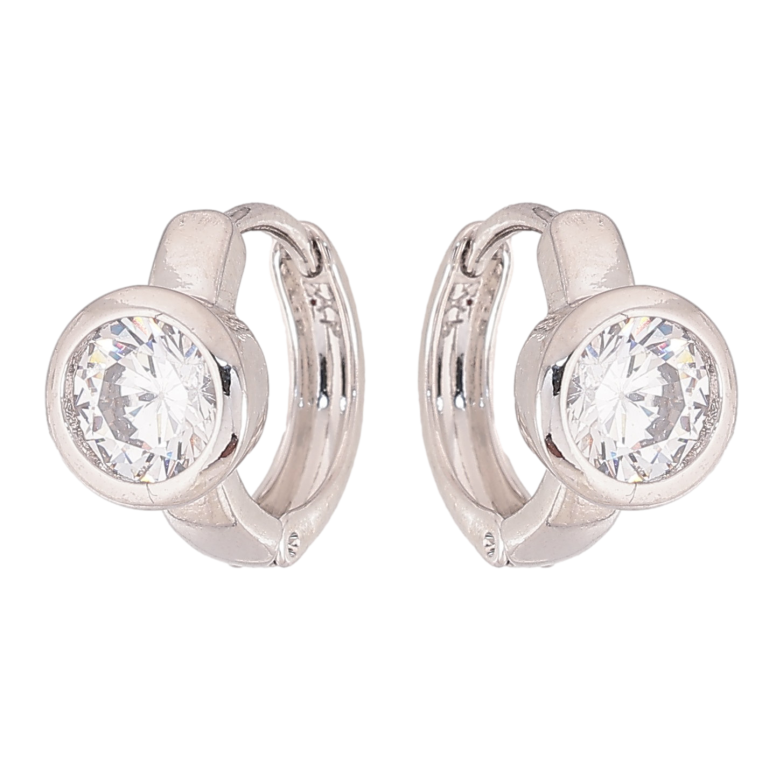 Сережки Xuping M&L колір Родій колечка "Кристали" фото №1