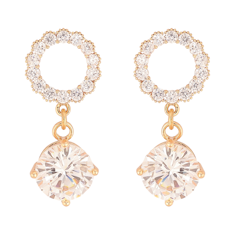 Сережки Xuping M&L колір 18K пусети "Кристальні підвіски" фото №1