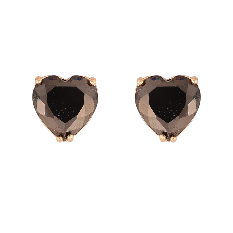 Сережки Xuping M&L колір 18K пусети "Чорні кристальні серця" 9х9мм фото №1 Сережки Xuping M&L колір 18K пусети "Чорні кристальні серця" 9х9мм фото №1