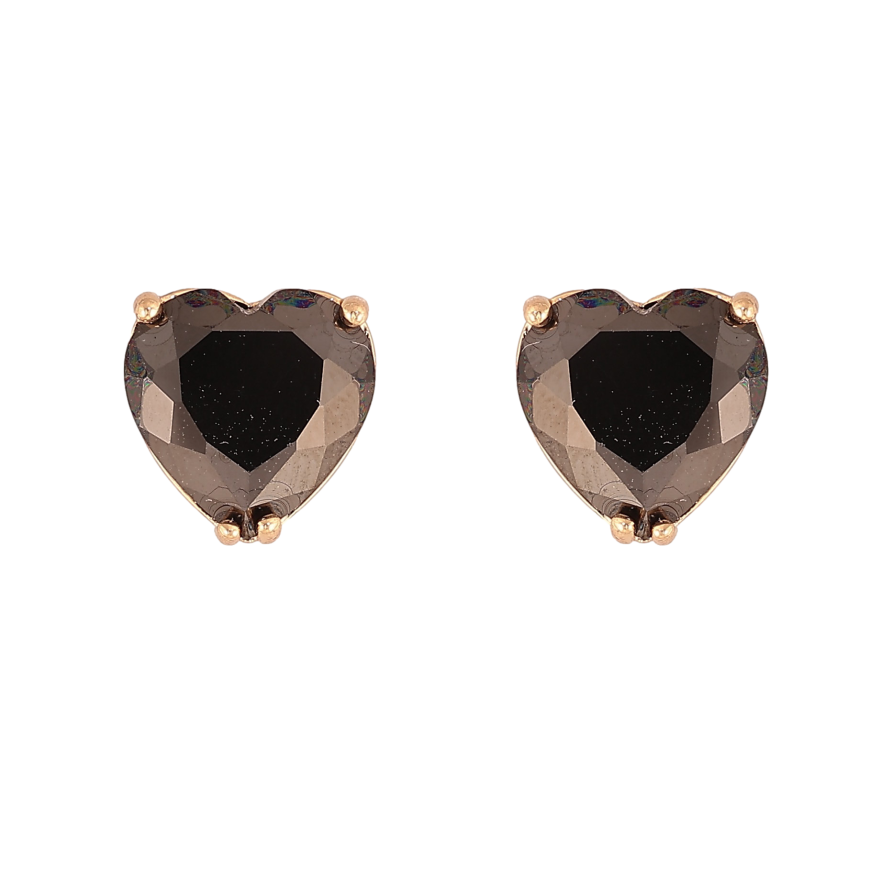 Сережки Xuping M&L колір 18K пусети "Чорні кристальні серця" 9х9мм фото №1 Сережки Xuping M&L колір 18K пусети "Чорні кристальні серця" 9х9мм фото №1