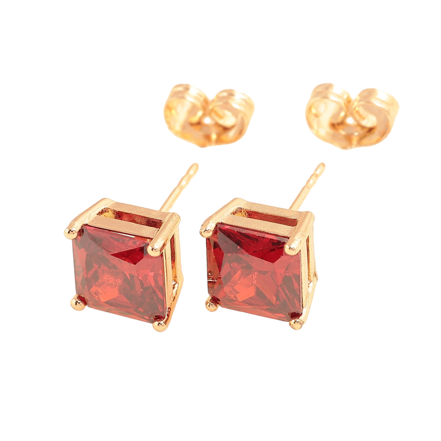 Серьги Xuping M&L цвет 18K пусеты "Красные кристаллы" 8х8мм фото №1 Серьги Xuping M&L цвет 18K пусеты "Красные кристаллы" 8х8мм фото №1