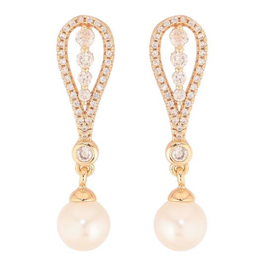 Серьги Xuping M&L цвет 18K пусеты "Жемчужные подвески" фото №1
