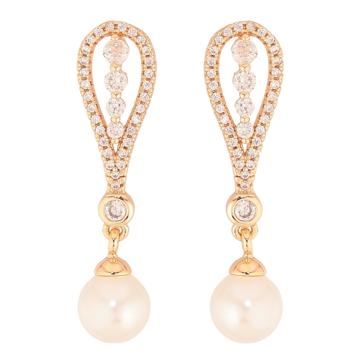 Сережки Xuping M&L колір 18K пусети "Перлинні підвіски" фото №3 Сережки Xuping M&L колір 18K пусети "Перлинні підвіски" фото №3