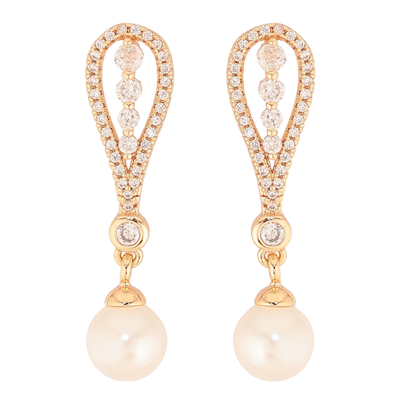 Сережки Xuping M&L колір 18K пусети "Перлинні підвіски" фото №1 Сережки Xuping M&L колір 18K пусети "Перлинні підвіски" фото №1