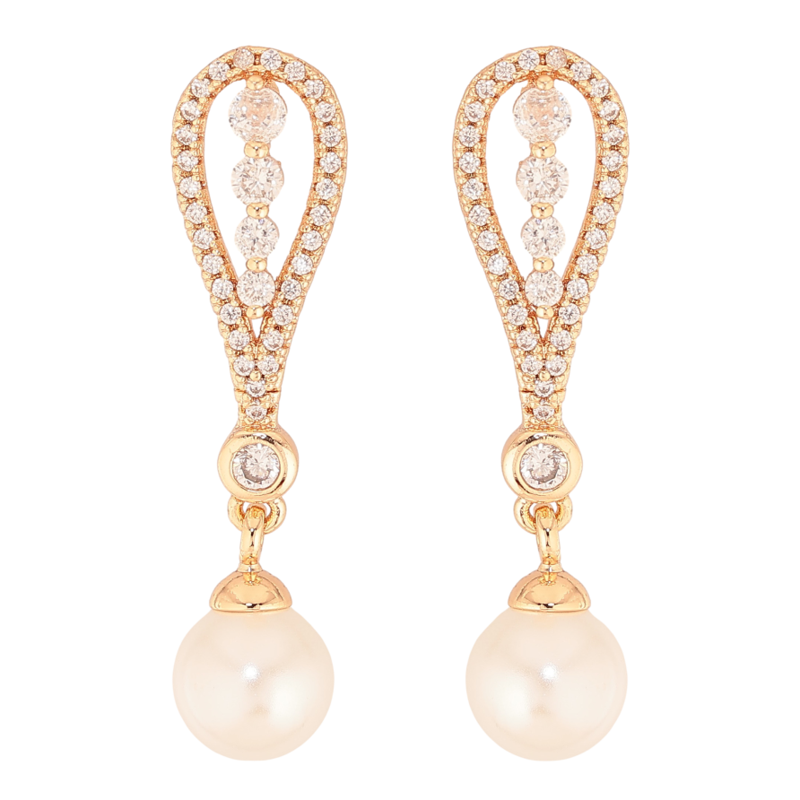 Сережки Xuping M&L колір 18K пусети "Перлинні підвіски" фото №1 Сережки Xuping M&L колір 18K пусети "Перлинні підвіски" фото №1