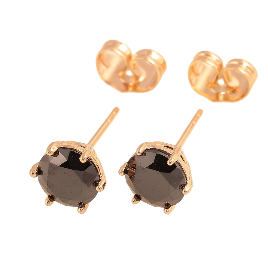 Серьги Xuping M&L цвет 18K пусеты "Черные кристаллы в 6-ти крапановой оправе" ø 7мм фото №1 Серьги Xuping M&L цвет 18K пусеты "Черные кристаллы в 6-ти крапановой оправе" ø 7мм фото №1