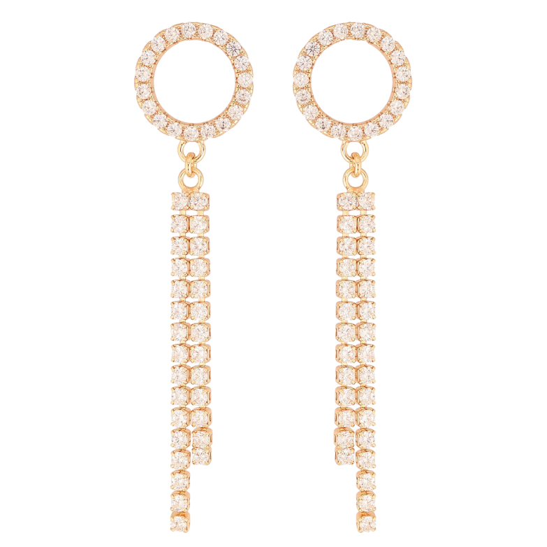 Сережки Xuping M&L колір 18K пусети "Декоративні підвіски з кристалами" фото №2