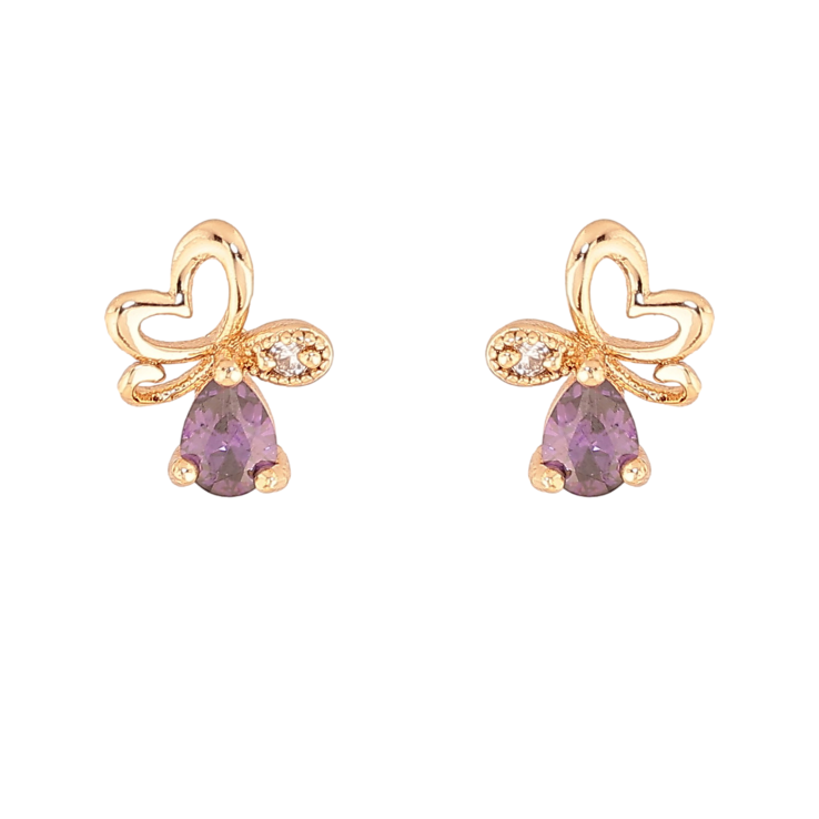 Серьги Xuping M&L цвет 18K пусеты "Бабочки с сиреневыми кристаллами" фото №15 Серьги Xuping M&L цвет 18K пусеты "Бабочки с сиреневыми кристаллами" фото №15