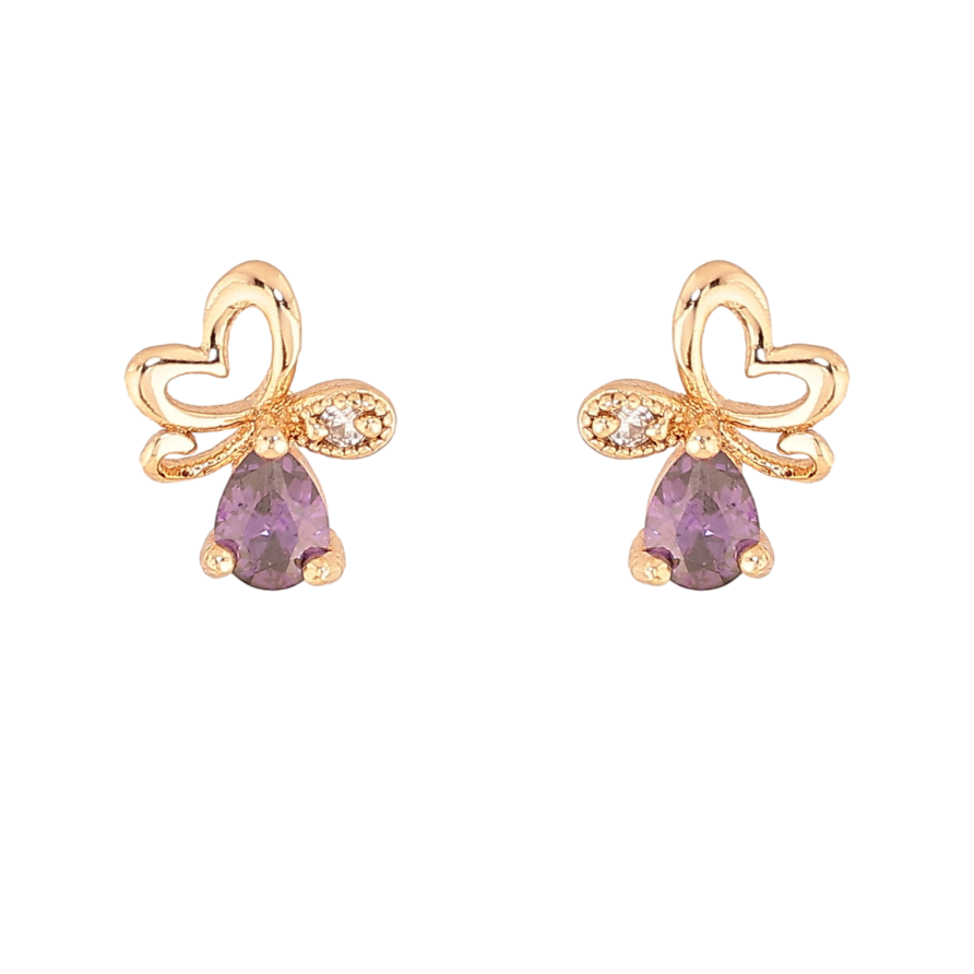 Серьги Xuping M&L цвет 18K пусеты "Бабочки с сиреневыми кристаллами" фото №1 Серьги Xuping M&L цвет 18K пусеты "Бабочки с сиреневыми кристаллами" фото №1