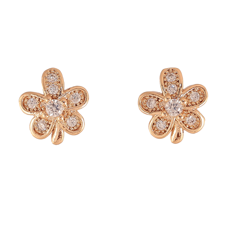 Серьги Xuping M&L цвет 18K пусеты "Цветочки с кристаллами" фото №1 Серьги Xuping M&L цвет 18K пусеты "Цветочки с кристаллами" фото №1