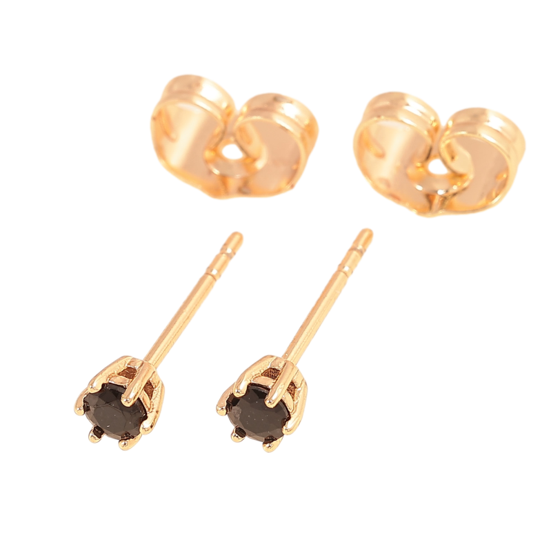 Серьги Xuping M&L цвет 18K пусеты "Черные кристаллы в 6-ти крапановой оправе" ø 3мм фото №1 Серьги Xuping M&L цвет 18K пусеты "Черные кристаллы в 6-ти крапановой оправе" ø 3мм фото №1