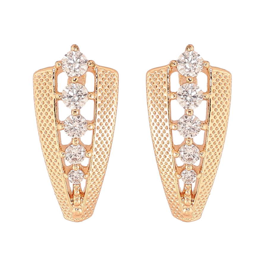 Серьги Xuping M&L цвет 18K пусеты "Узор с кристаллами" фото №1 Серьги Xuping M&L цвет 18K пусеты "Узор с кристаллами" фото №1