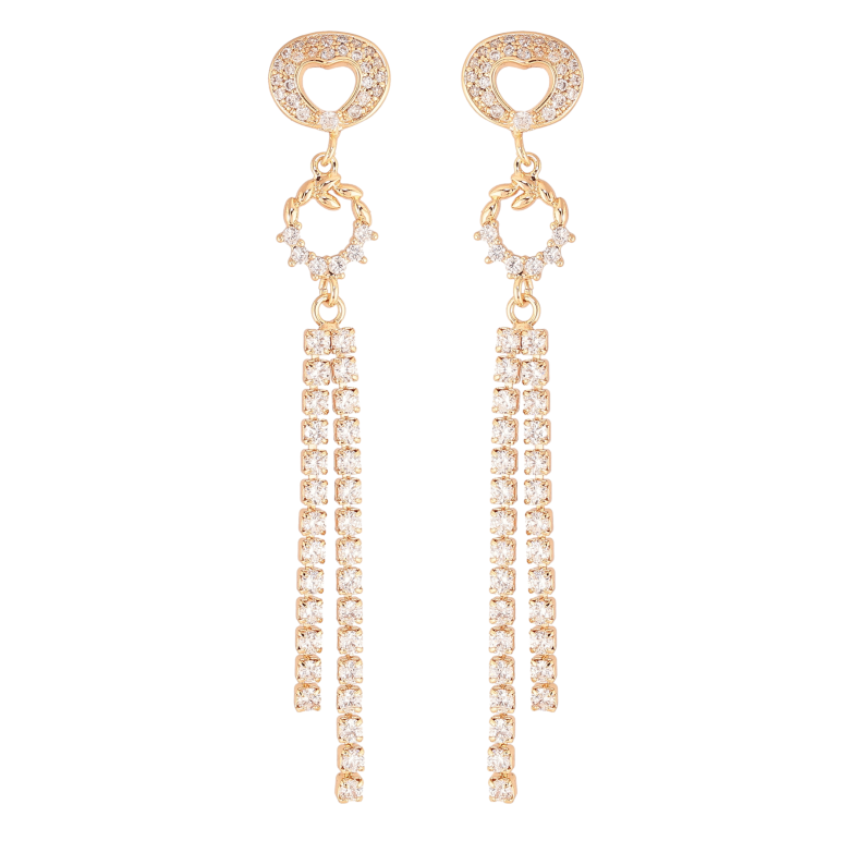 Серьги Xuping M&L цвет 18K пусеты "Кристальные подвески" фото №1 Серьги Xuping M&L цвет 18K пусеты "Кристальные подвески" фото №1