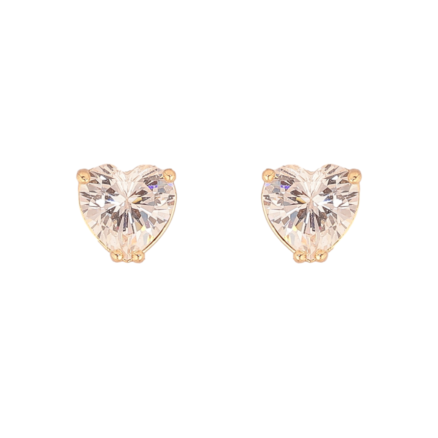 Сережки Xuping M&L колір 18K пусети "Кристальні серця" фото №1 Сережки Xuping M&L колір 18K пусети "Кристальні серця" фото №1