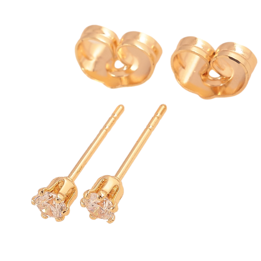 Сережки Xuping M&L колір 18K пусети "Кристали в 6-ти крапановій оправі" ø 3мм фото №1 Сережки Xuping M&L колір 18K пусети "Кристали в 6-ти крапановій оправі" ø 3мм фото №1