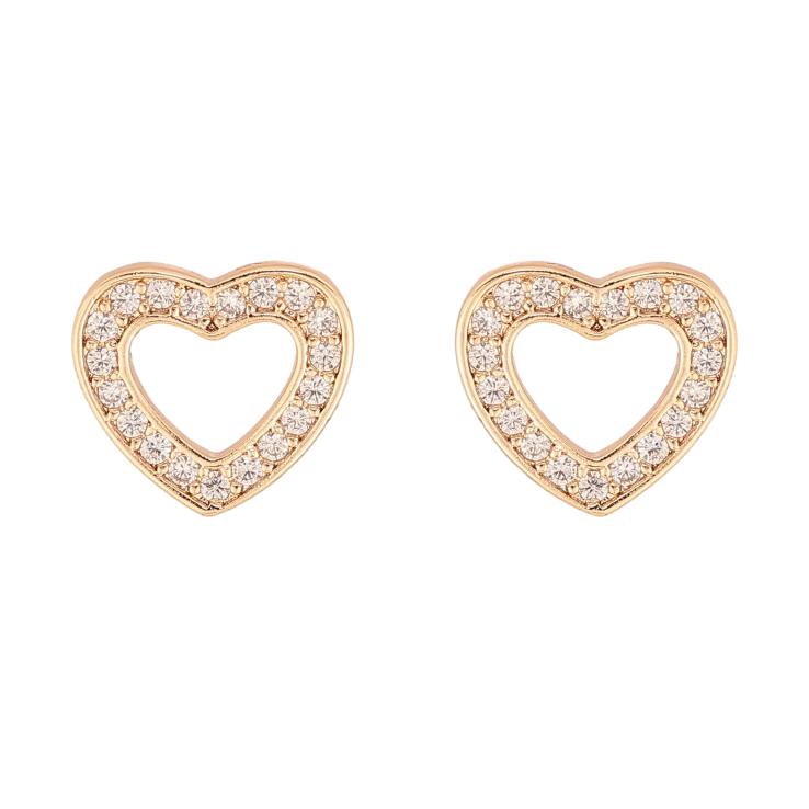 Серьги Xuping M&L цвет 18K пусеты "Сердечки с кристаллами" фото №13