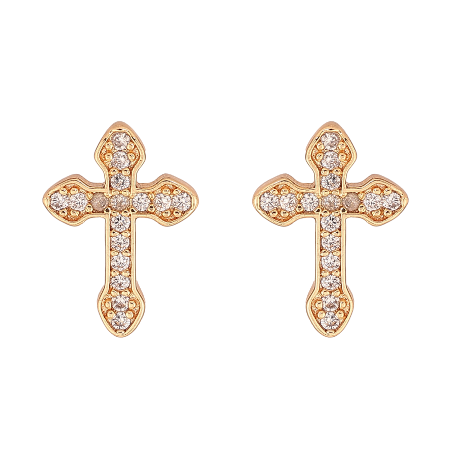 Серьги Xuping M&L цвет 18K пусеты "Крестики с кристаллами" фото №1 Серьги Xuping M&L цвет 18K пусеты "Крестики с кристаллами" фото №1