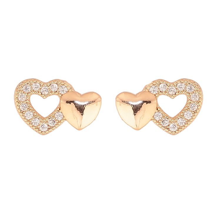 Серьги Xuping M&L цвет 18K пусеты "Сердечки с кристаллами" фото №13 Серьги Xuping M&L цвет 18K пусеты "Сердечки с кристаллами" фото №13