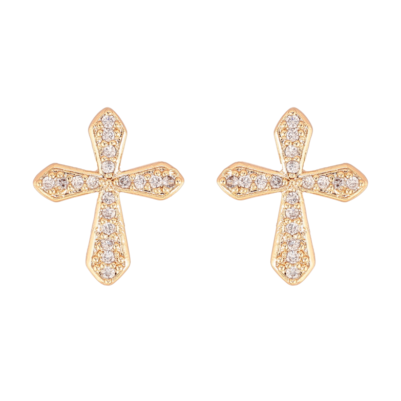 Серьги Xuping M&L цвет 18K пусеты "Крестики с кристаллами" фото №1 Серьги Xuping M&L цвет 18K пусеты "Крестики с кристаллами" фото №1