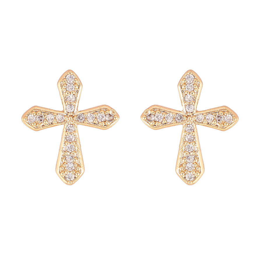 Серьги Xuping M&L цвет 18K пусеты "Крестики с кристаллами" фото №1 Серьги Xuping M&L цвет 18K пусеты "Крестики с кристаллами" фото №1