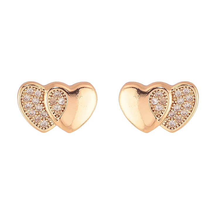 Серьги Xuping M&L цвет 18K пусеты "Сердечки с кристаллами" фото №23