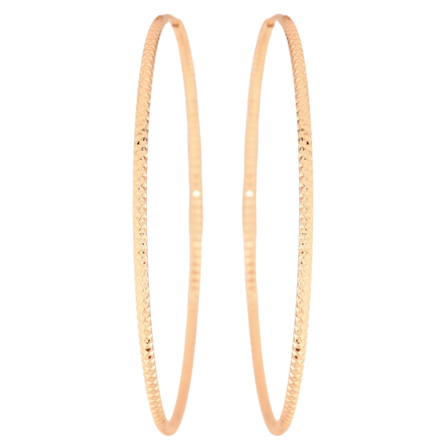 Сережки Xuping M&L колір 18K кільця (конго) "Декоративний візерунок" ø 7см фото №1