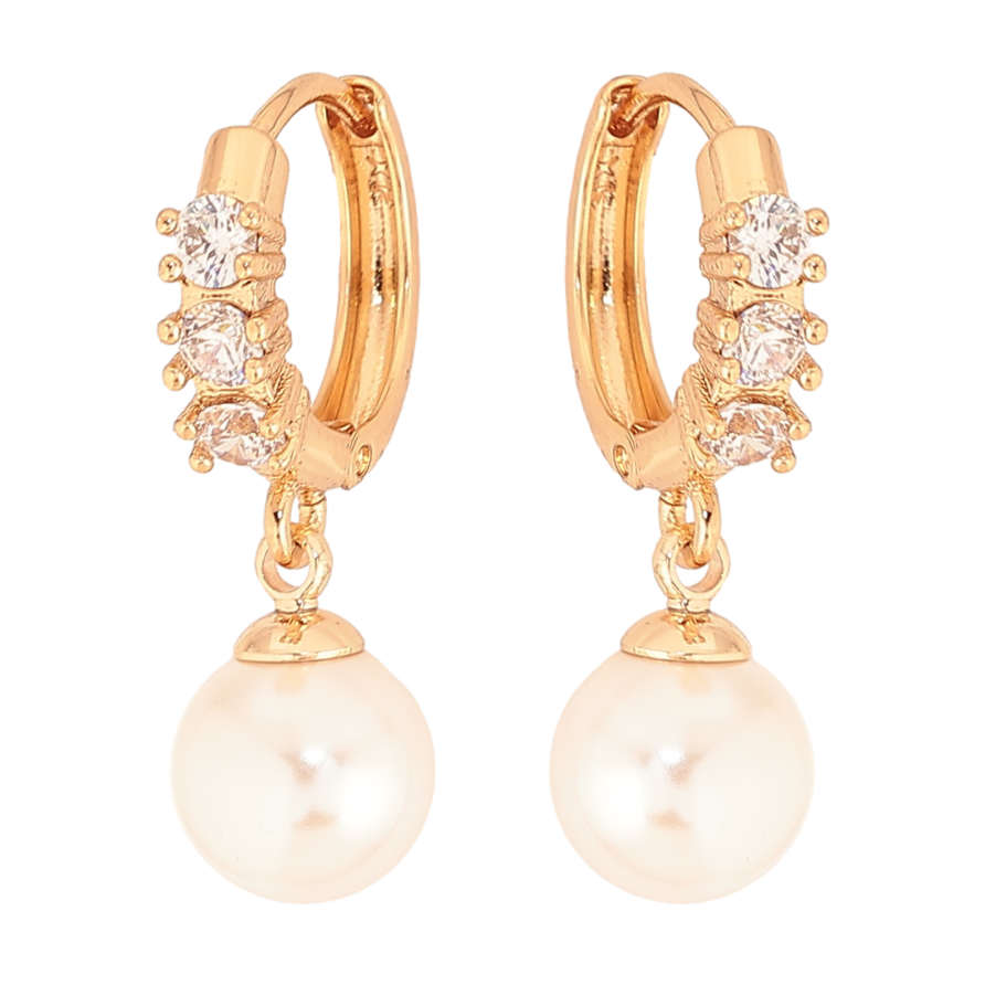 Серьги Xuping M&L цвет 18K подвески на колечках "Подвески с жемчужинами" фото №1
