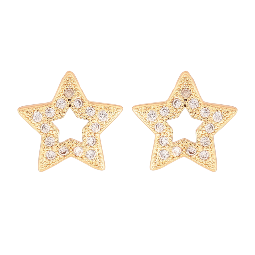 Серьги Xuping M&L цвет 18K пусеты "Звезды с кристаллами" фото №1 Серьги Xuping M&L цвет 18K пусеты "Звезды с кристаллами" фото №1