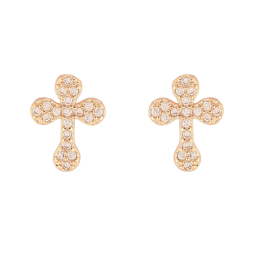Серьги Xuping M&L цвет 18K пусеты "Крестики с кристаллами" фото №1