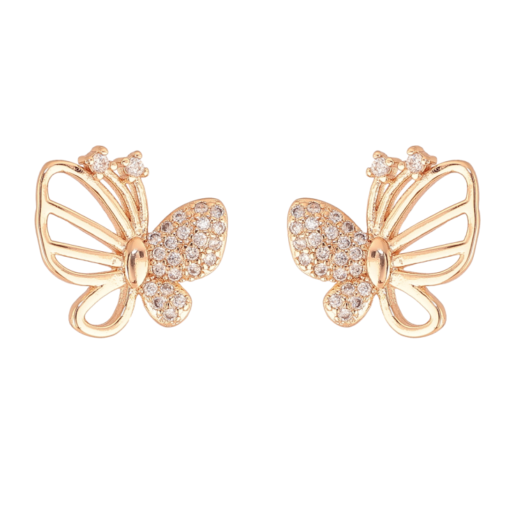 Серьги Xuping M&L цвет 18K пусеты "Бабочки с кристаллами" фото №19