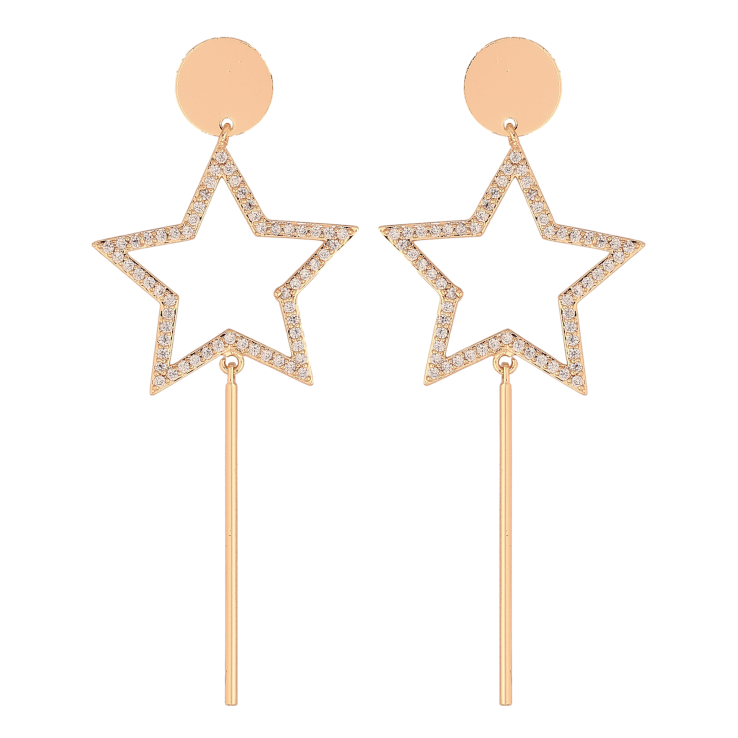 Серьги Xuping M&L цвет 18K пусеты "Звезды с кристаллами" фото №5 Серьги Xuping M&L цвет 18K пусеты "Звезды с кристаллами" фото №5