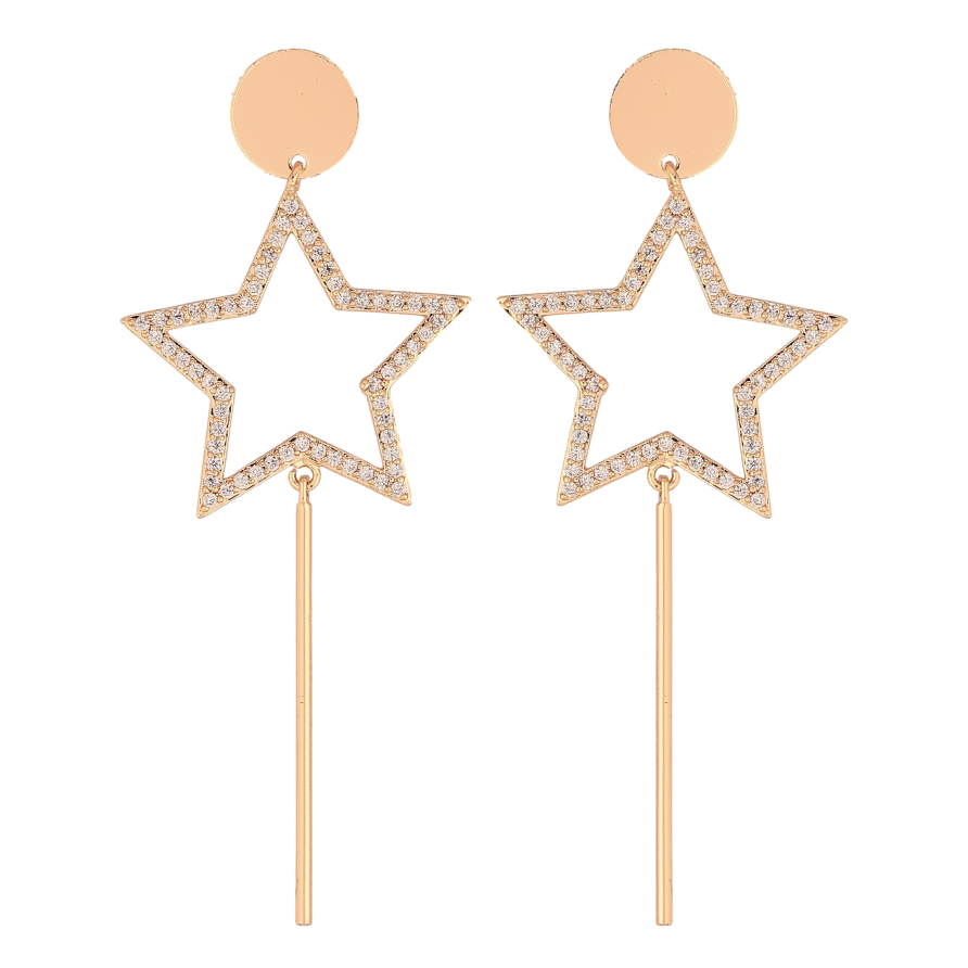 Серьги Xuping M&L цвет 18K пусеты "Звезды с кристаллами" фото №1