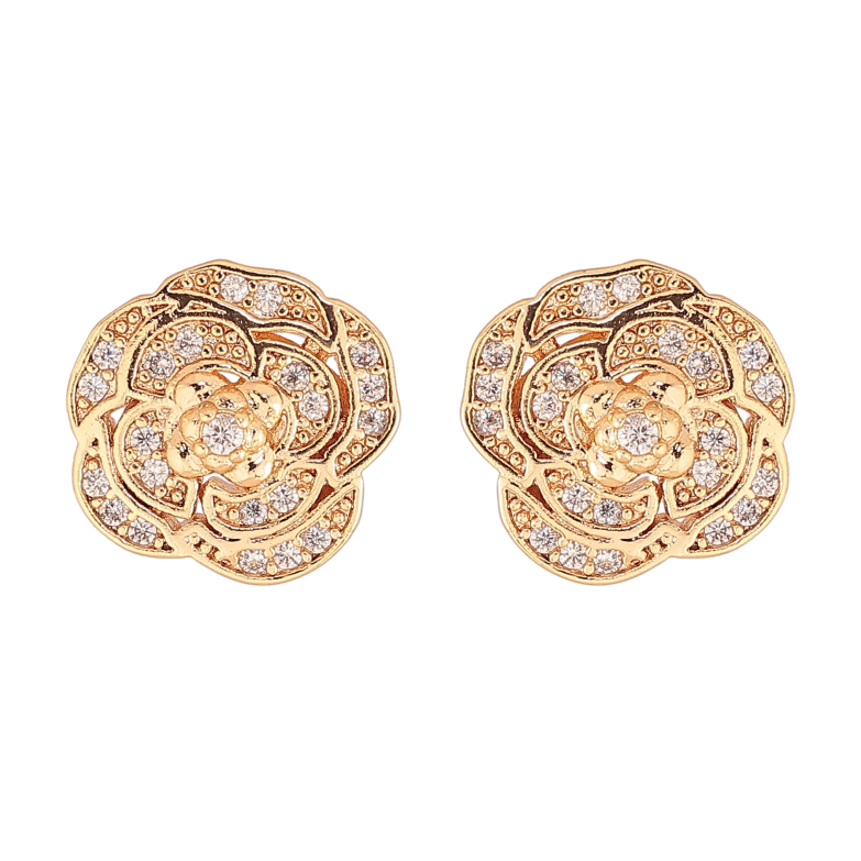 Серьги Xuping M&L цвет 18K пусеты "Цветочки с кристаллами" фото №1 Серьги Xuping M&L цвет 18K пусеты "Цветочки с кристаллами" фото №1