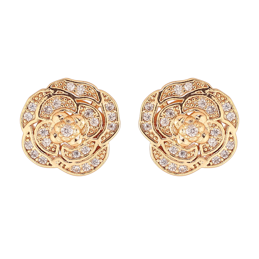 Серьги Xuping M&L цвет 18K пусеты "Цветочки с кристаллами" фото №1 Серьги Xuping M&L цвет 18K пусеты "Цветочки с кристаллами" фото №1