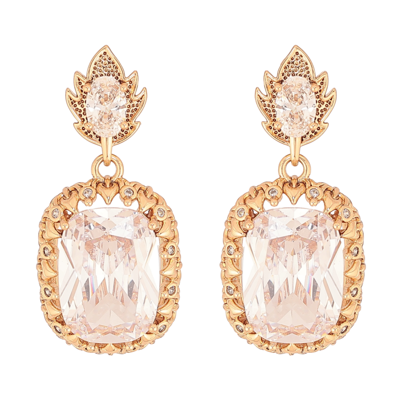 Серьги Xuping QQMM цвет Позолота 18K пусеты "Подвески с кристаллами" фото №1