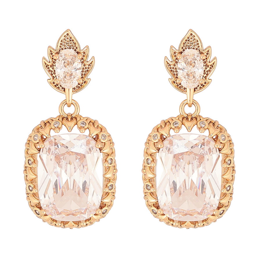 Серьги Xuping QQMM цвет Позолота 18K пусеты "Подвески с кристаллами" фото №1