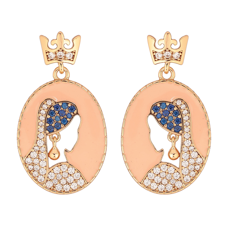 Серьги Xuping QQMM цвет Позолота 18K пусеты "Девушка с жемчужной сережкой" фото №1 Серьги Xuping QQMM цвет Позолота 18K пусеты "Девушка с жемчужной сережкой" фото №1