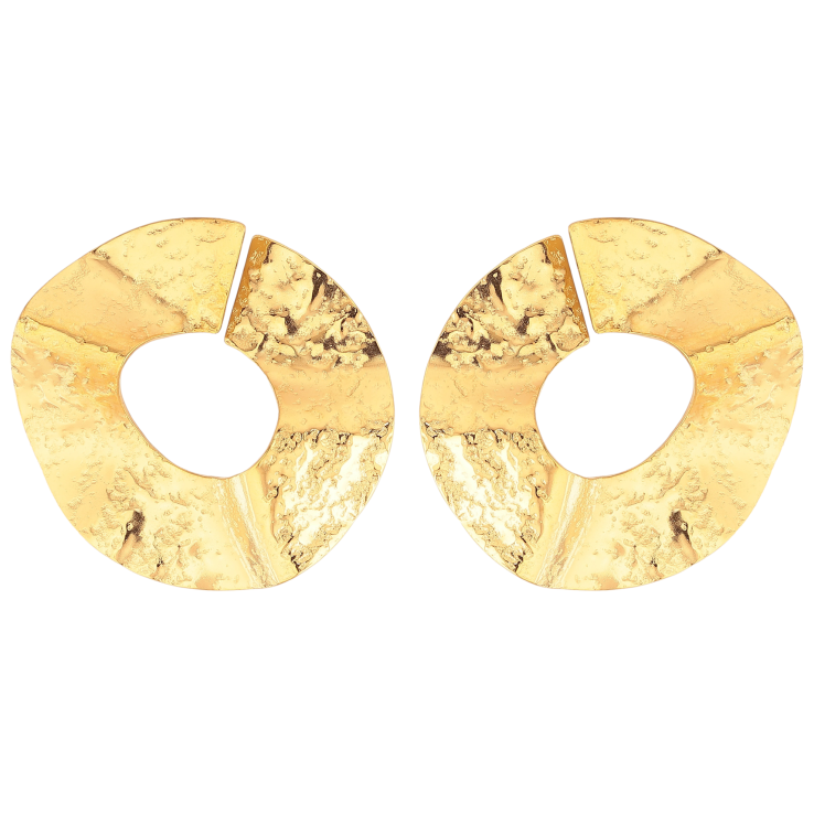 Сережки Xuping TTM Stainless Steel колір 14К пусети "Фігурні кільця" фото №14