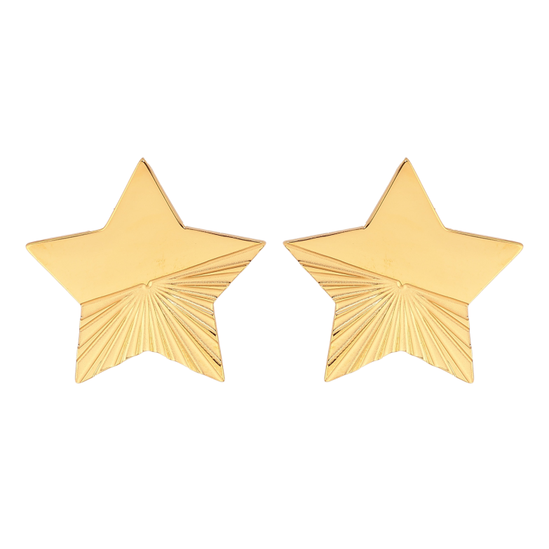 Сережки Xuping TTM Stainless Steel колір 14К пусети "Зірки" фото №1