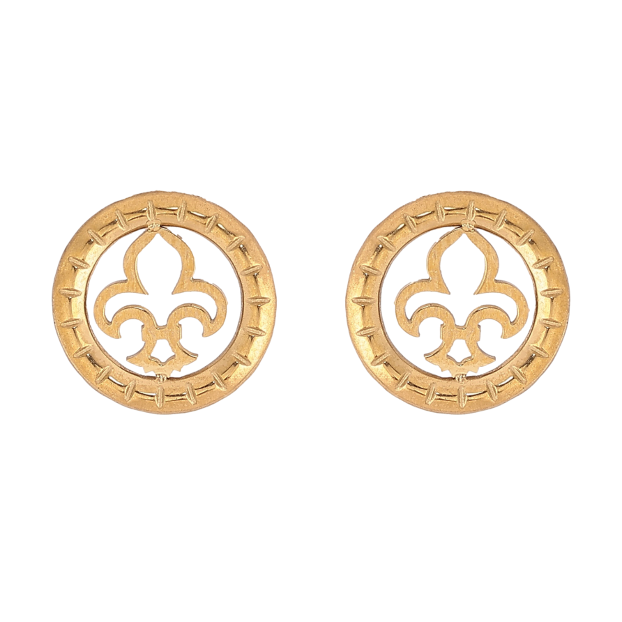 Серьги Xuping TTM Stainless Steel цвет 14К пусеты "Декоративный узор" фото №1