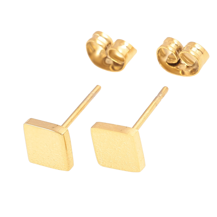 Серьги Xuping TTM Stainless Steel цвет 14K пусеты "Квадраты" 6х6мм фото №12 Серьги Xuping TTM Stainless Steel цвет 14K пусеты "Квадраты" 6х6мм фото №12