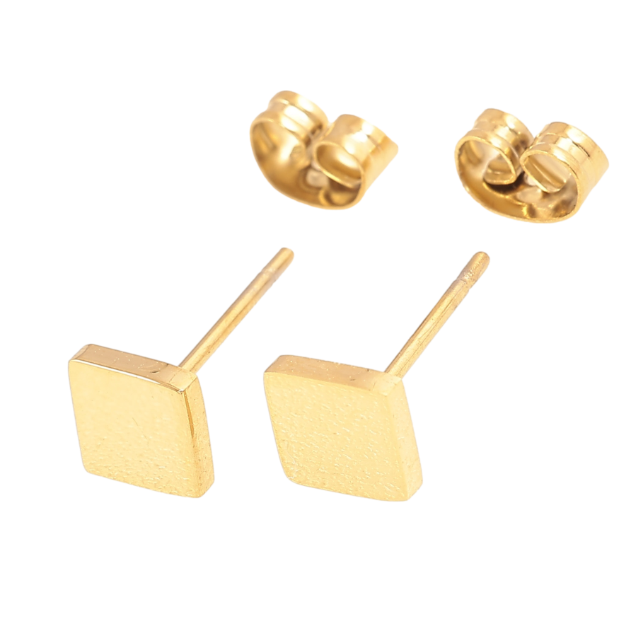 Серьги Xuping TTM Stainless Steel цвет 14K пусеты "Квадраты" 6х6мм фото №1 Серьги Xuping TTM Stainless Steel цвет 14K пусеты "Квадраты" 6х6мм фото №1