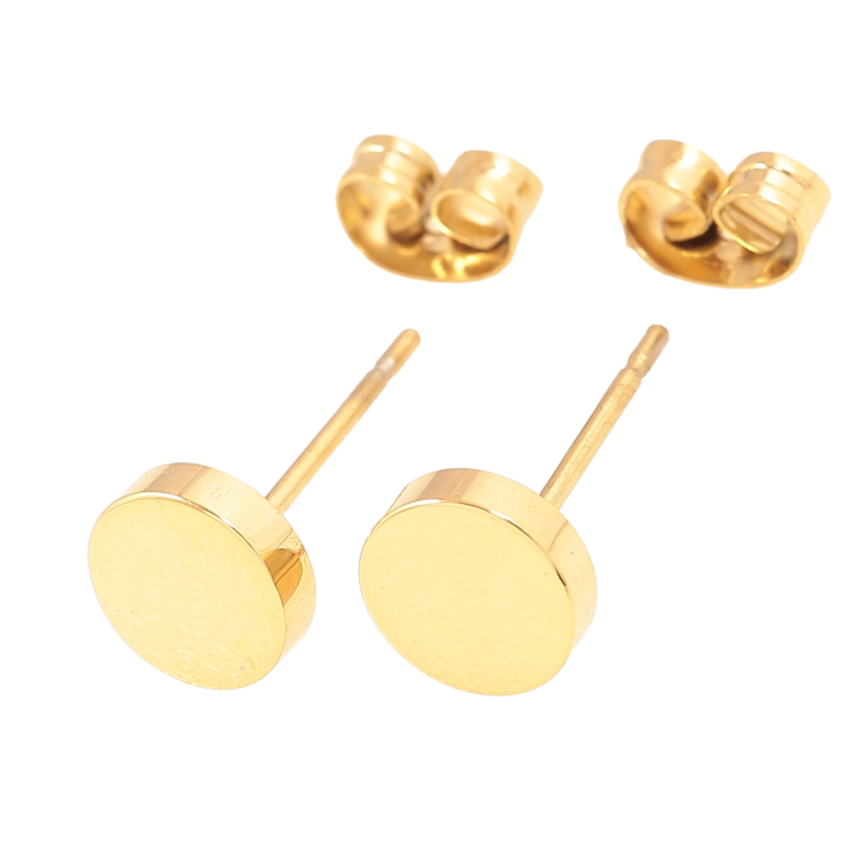 Сережки Xuping TTM Stainless Steel колір 14K пусети "Кола" ø 7мм фото №7 Сережки Xuping TTM Stainless Steel колір 14K пусети "Кола" ø 7мм фото №7