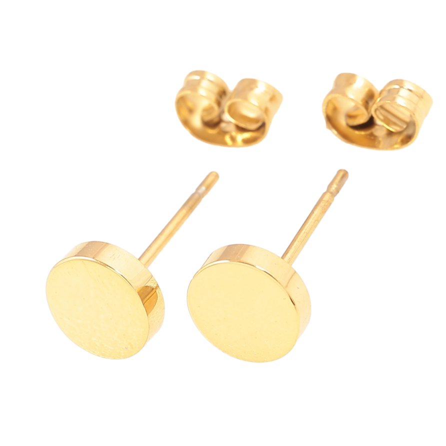 Серьги Xuping TTM Stainless Steel цвет 14K пусеты "Круги" ø 7мм фото №1 Серьги Xuping TTM Stainless Steel цвет 14K пусеты "Круги" ø 7мм фото №1